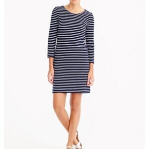 J. Crew Striped Maritime Dress Navy Blue White E7077 Size XXS